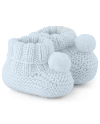 Pompon adorned baby knit slippers TARTINE ET CHOCOLAT