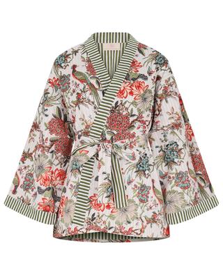 Oiseaux Blanc cotton short kimono CAROLINE DE BENOIST