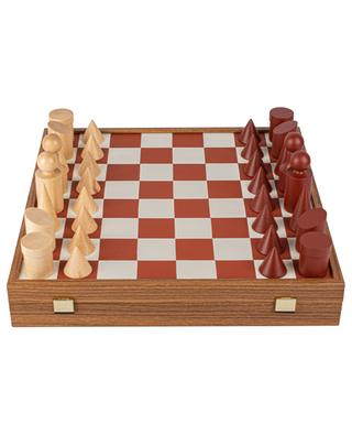 Jeu d'échecs en bois et similicuir Bauhaus Style MANOPOULOS
