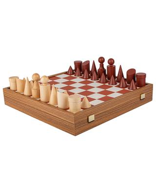 Jeu d'échecs en bois et similicuir Bauhaus Style MANOPOULOS
