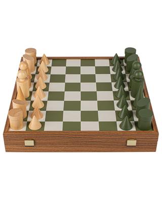Schachspiel aus Holz und Kunstleder Bauhaus Style MANOPOULOS