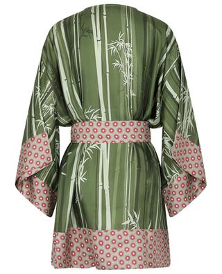 Osaka Bamboo Lotus short silk kimono KARMA ON THE ROCKS