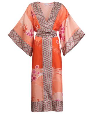 Kobe long silk twill kimono KARMA ON THE ROCKS