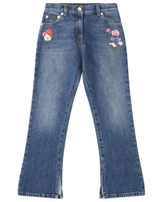 Prateria girl's flared flower embroidered jeans DOLCE & GABBANA