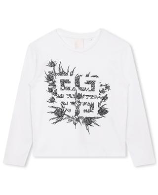 Mädchen-Langarm-T-Shirt Flower 4G GIVENCHY