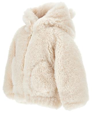 Hooded plush baby jacket MONNALISA