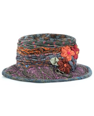 Cotton cloche hat with flowers GREVI