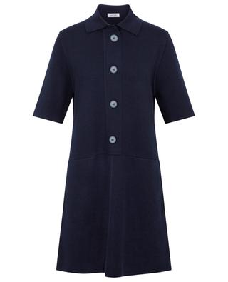 Short straight-fit knit dress with shirt collar GRAN SASSO
