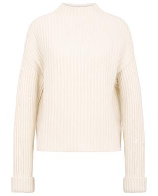 Rib knit cashmere jumper with funnel neck and cuffs GRAN SASSO