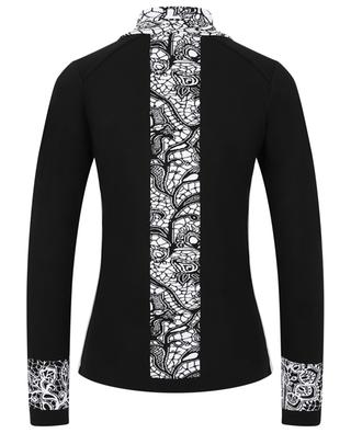 Lace pattern jacquard full-zip cardigan NEWLAND