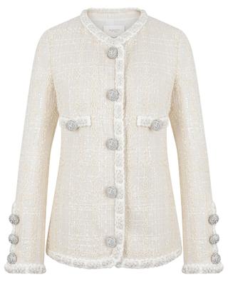 Cinched tweed suit jacket with crystal buttons GIAMBATTISTA VALLI