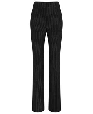 High-rise straight-leg trousers with glittering stripes AKRIS PUNTO