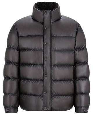 Vintage effect leather down jacket with stand-up collar BERLUTI