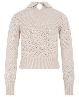 Licia bead embroidered openwork polo jumper GOLDEN GOOSE