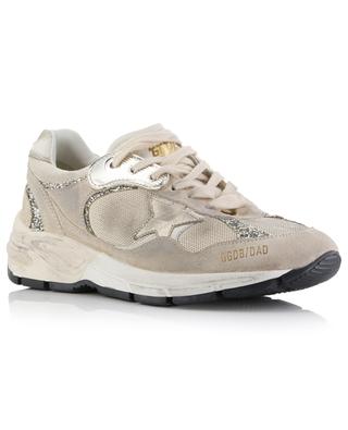 Running Dad distressed multi-material sneakers with gold star and glitter GOLDEN GOOSE