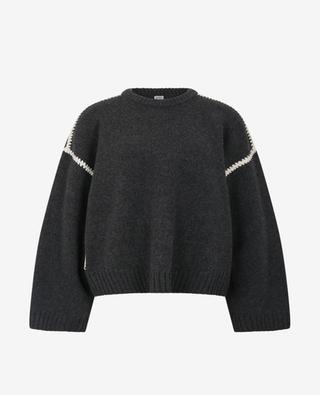 Embroidered loose wool and cashmere jumper TOTEME