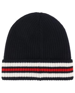 Baby rib knit beanie with striped cuff MONCLER