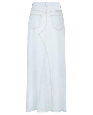 Ripped long light-washed denim skirt MM6