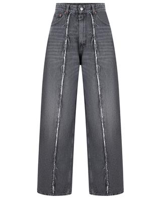 Jeans mit weitem Bein mit ausgefranster Mittelnaht MM6