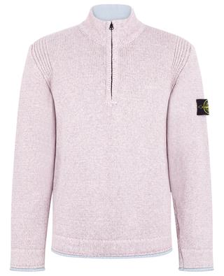 522B3 Colour Sprayed Tape half-zip cotton jumper with stand-up collar STONE ISLAND