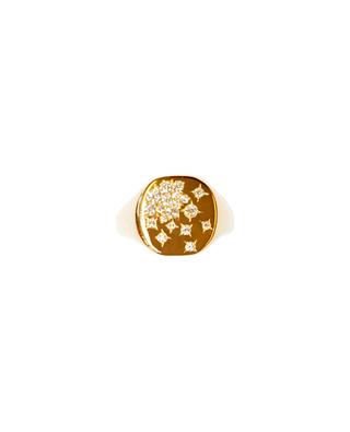 Mademoiselle yellow gold and diamond signet ring GBYG