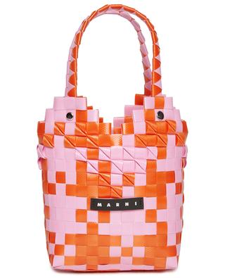 Diamond Basket braided girl's mini tote bag MARNI