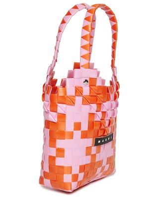 Diamond Basket braided girl's mini tote bag MARNI