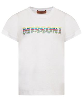 Multicolour logo embroidered girl's T-shirt MISSONI