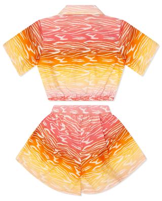 Mädchen-Shorts- und Hemdset aus Popeline mit Wellenmotiv MISSONI