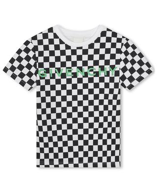 Logo and checkerboard adorned boy's T-shirt GIVENCHY
