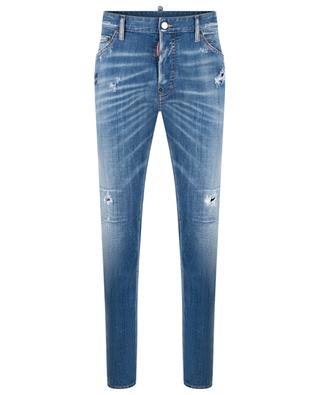 Ausgewaschene bestickte Slim Fit Jeans Cool Guy Medium Wash DSQUARED2