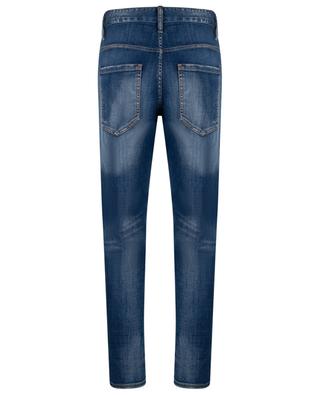 Skater Medium Wash faded slim fit jeans with logo plate DSQUARED2
