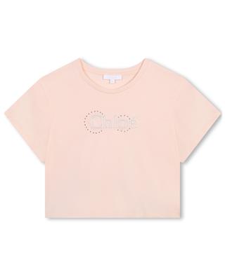 Embroidered and studded boxy girl's T-shirt CHLOE