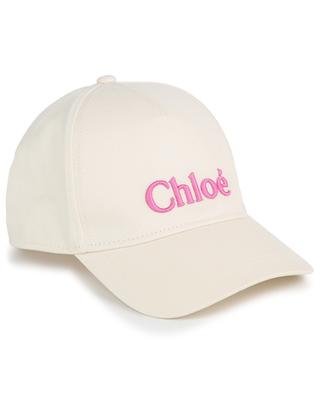 Logo embroidered girl's twill baseball cap CHLOE