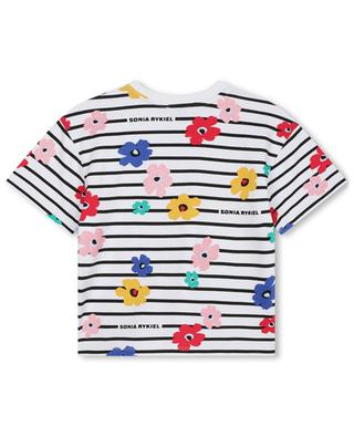 T-shirt fille à rayures et fleurs SONIA RYKIEL