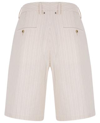 Linus Vintage Striped cotton shorts with waistband tucks GOLDEN GOOSE