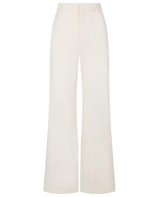 Low-waist flared linen canvas trousers CHLOE