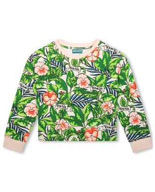 Mädchen-Rundhals-Sweatshirt aus Baumwolle Flower KENZO