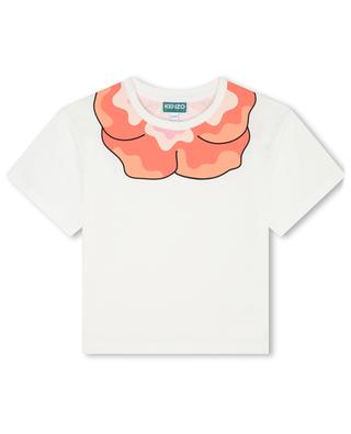 Flower collar printed girl's cotton T-shirt KENZO