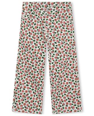 Flower printed girl's cotton trousers KENZO