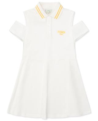 Fendi girl's polo dress with cut-out sleeves FENDI