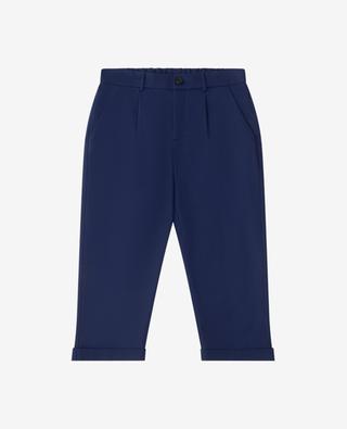 FF Patch boy's gabardine trousers with waistband tucks FENDI