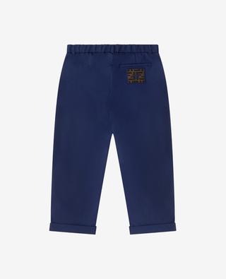 FF Patch boy's gabardine trousers with waistband tucks FENDI