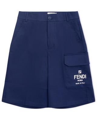 FF boy's stretch poplin cargo shorts FENDI
