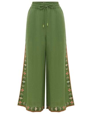 Lovella embroidered flared wide-leg trousers ALEMAIS