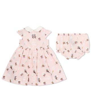 Fendi Bear baby dress and bloomers in poplin FENDI