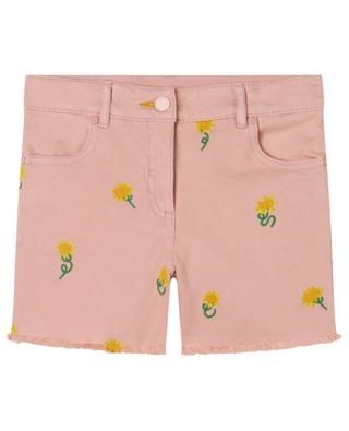 Sunflower girl's embroidered denim shorts STELLA MCCARTNEY KIDS