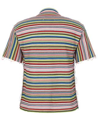 Frayed knit striped polo shirt MAISON MARGIELA