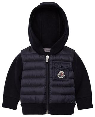 Hooded baby cardigan with down parts MONCLER