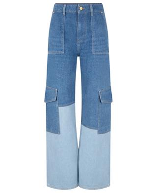 Weite Cargo-Jeans in Patchwork-Optik Angi Mid Blue Vintage GANNI